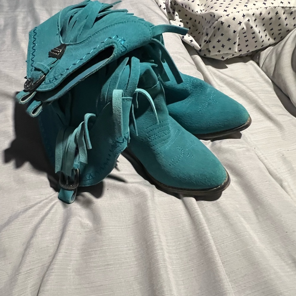 Very Volatile Teal Heeled Boots